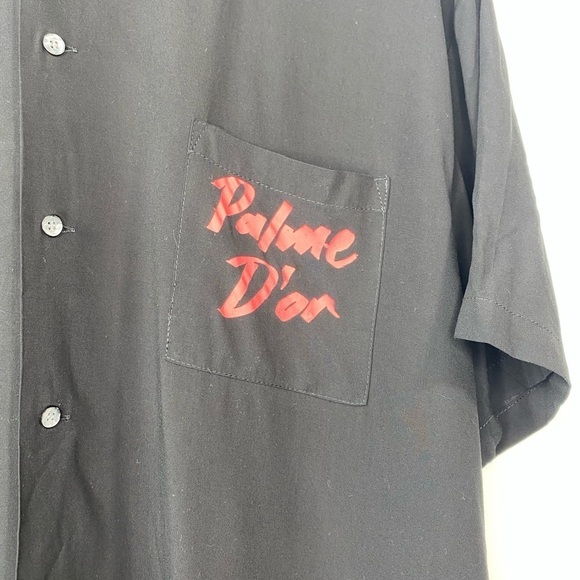 NWT Double Rainbouu Palm Tree Print Hawaiian Shirt BLACK - Picture 9 of 12